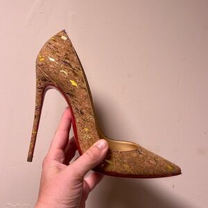 Rare louboutin rainbow and foil gold so kate size 41